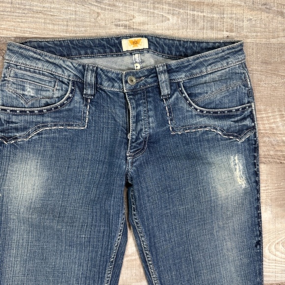 VTG Y2K Antik Denim Women’s Sz 30 Embroidered Flare Leg Western Low Rise Jeans - Picture 11 of 15
